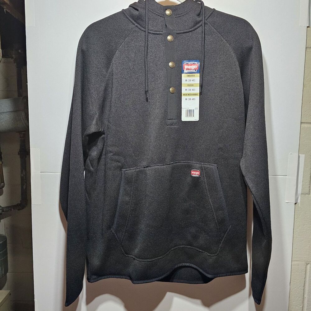 Wrangler Workwear Men's Sweater Fleece - Mock Neck Hoodie!  M (38-40)